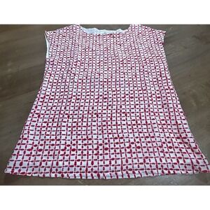 Womens Red Checked VINEYARD VINES Lined Silk Sleeveless Square Tank Top XS
